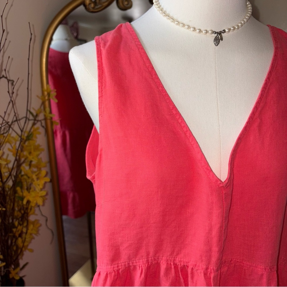 Cynthia Rowley orange Linen dress Large NWOT - Picture 8 of 11